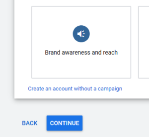 create an account without a campaign
